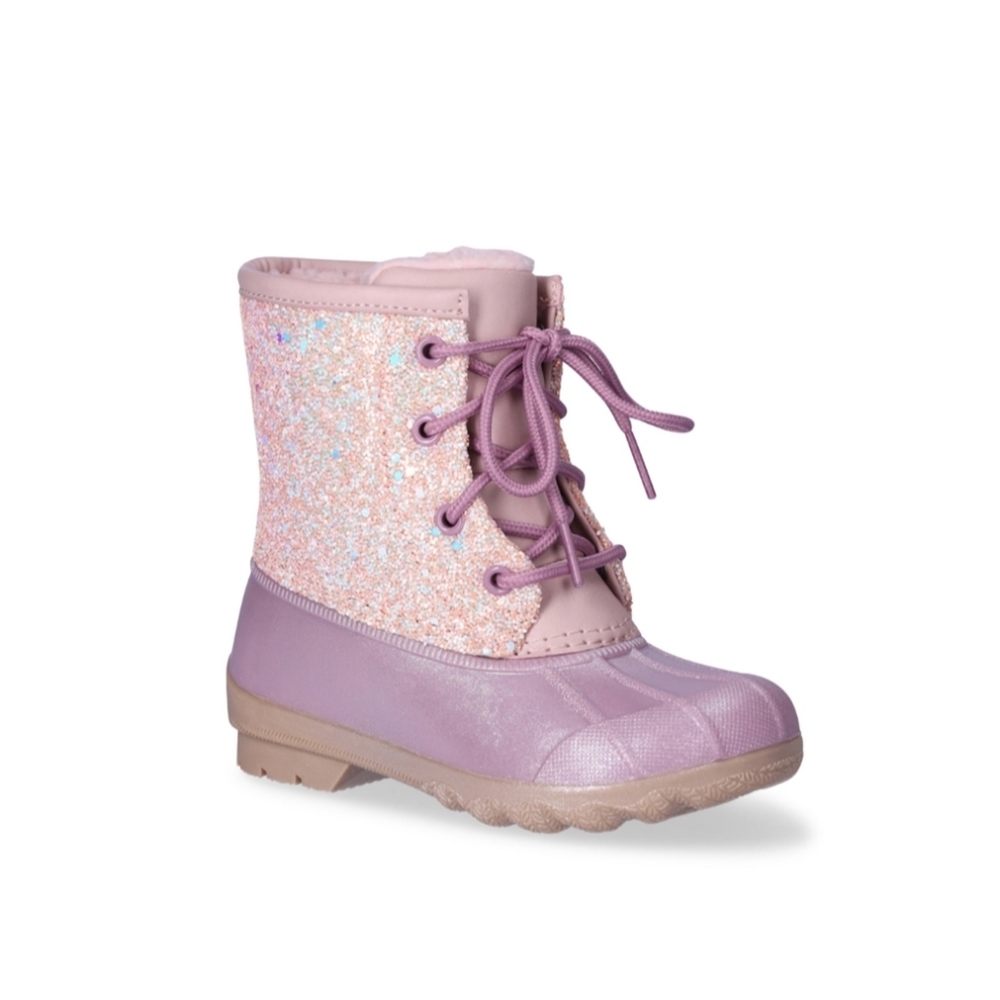 Purple/pink glitter snow boot